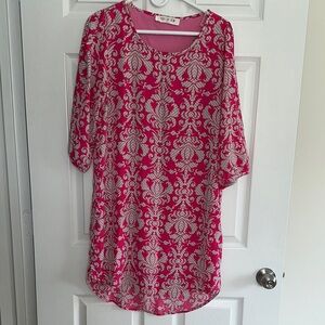 Peach Love California Pink and White Dress